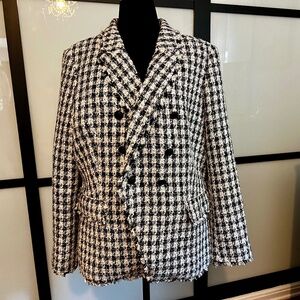 White House Black Market Houndstooth Blazer, Sz 18